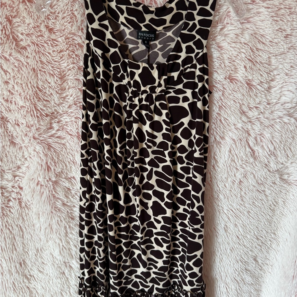 En Focus Studio Giraffe Print Dress